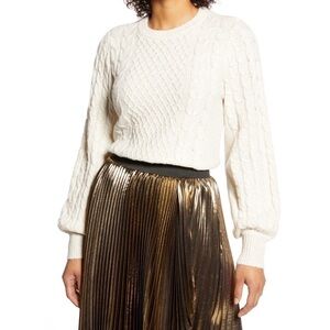 Halogen X Atlantic-Pacific Chunky Cable Knit Sweater Blogger Favorite Celebrity